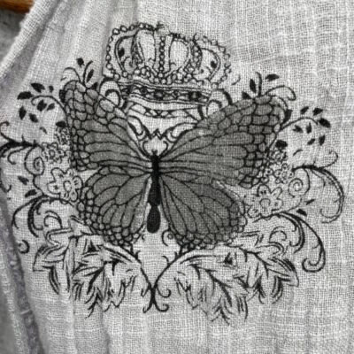 Cachecol feminino tamanho único cinza borboleta triângulo romântico mola acessório franja - Imagem 1 de 4