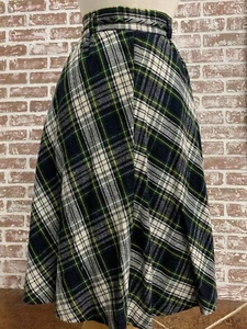 Vintage Alfred Paquette-Byer California-Women's Plaid Wool Skirt-C24 - Picture 1 of 16