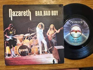 Nazareth - Bad, Bad Boy Mooncrest 7" UK 45 1973 Picture Sleeve Hard Rock - Picture 1 of 4