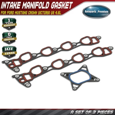 Juego de juntas de colector de admisión de motor para Ford Mustang Crown Victoria inferior y superior Foto 1 de 4