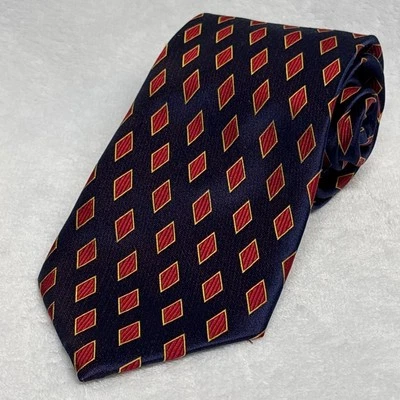 Henry Jacobson Men's Neck Tie Blue Red Yellow Geometric 100% Silk Corpcore - Image 1 of 4