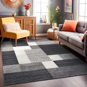 Boxes Design Non Slip Area Rug 33x 5 Gray - Picture 1 of 6