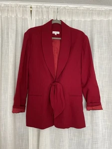 Vintage Bebe USA made 100% Wool Lipstick 💄 Red Blazer Size 8/M - Picture 1 of 9