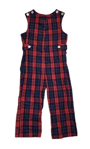 Vintage IMP Originals Young People’s Shop karierter Jungen Overall rot marineblau T4 USA - Bild 1 von 3