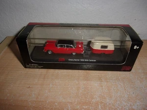 High Speed Malibu International HO 1:87 1955 Chevy Belair Sedan & Caravan Camper - Picture 1 of 3