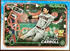 2024 Topps Holiday #H42 Corbin Carroll Rookie Gold Cup ROY Arizona Diamondbacks - Picture 1 of 2