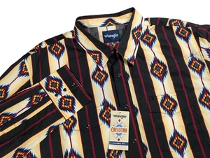 NEU Wrangler Checotah Pearl Snap Shirt Herren 2XL Tall Navajo Western Aztekenmuster - Bild 1 von 11