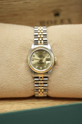 Steel & Gold Rolex Ladies Datejust 26mm 79173 Factory Champagne Diamond Dial - Image 1 of 4