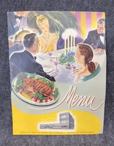 Vintage 1940’s Kansas City Plant Burnett Meat Company FRIAR’S Pasadena CA Menu - Picture 1 of 4