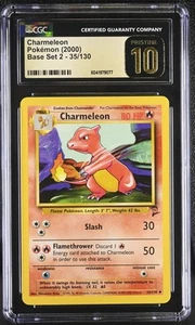 CGC 10 PRISTINE Charmeleon 2000 Base Set 2 35/130 Pokemon Card psa - Picture 1 of 2