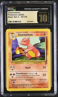CGC 10 PRISTINE Charmeleon 2000 Base Set 2 35/130 Pokemon Card - Image 1 of 2