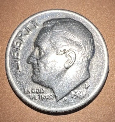 1986 P Roosevelt Dime, Error Off Center & More - Image 1 of 4