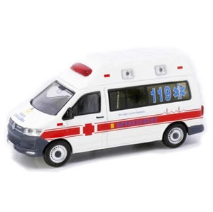 Tiny 1/64 Scale Volkswagen T6 Transfer Ambulance Fire Department Alloy Car Model - Picture 1 of 6