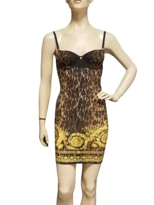 Nuevo Vestido Versace Barroco Estampado Leopardo Tul Negligee Foto 1 de 4
