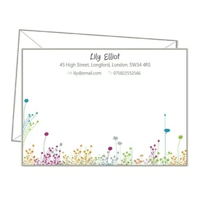 Korrepondenzkarte, personalisiert A6 Kompliment Beleg, Blumen Briefpapier sb04 - Bild 1 von 4