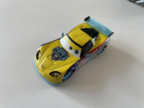 Disney Pixar Cars 2 Ice Racer Jeff Gorvette 1:24 scale Disney Store Die-cast Cover
