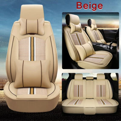Car Seat Covers for Jaguar 5-Seats Leather Protection Cushion Beige 004 luxury Foto 1 de 4