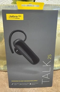 New Jabra Talk 25 Bluetooth Headset Black Factory Sealed In Ear Piece Microphone - Photo 1 sur 8