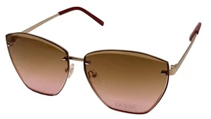 Guess Sunglass Womens Gold  Rimless Cateye Metal Sunglass GF0401. 32F - Picture 1 of 12