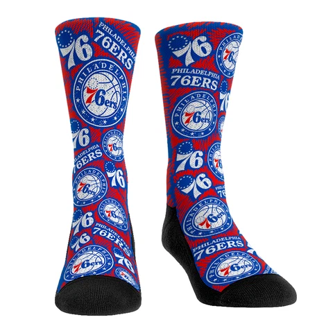 Men's Rock Em Socks Philadelphia 76ers Sketch Crew Socks Cover
