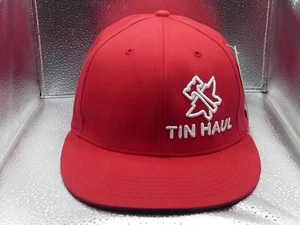 Tin Haul Ouray Sportswear Tagged Soft Red White Advertising Flex Stretch Hat Cap - Picture 1 of 13