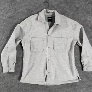 Bershka Shacket Size Small Shirt Jacket Womens Light Gray Cozy - Picture 1 of 11
