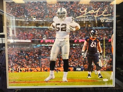KHALIL MACK LAS VEGAS RAIDERS SIGNED 16X20, FRAMED, JSA CERTIFIED - Image 1 of 2