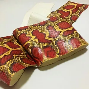 Authentic Snake Skin Hide Leather Snakeskin Burmese Python Print Waxed - Picture 1 of 15