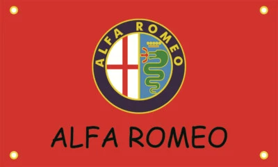 ALFAROMEO Garage Wall Car Truck Racing Show Auto Banner Sign Flag  red - Image 1 of 4