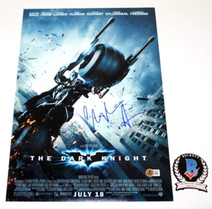 CHRISTIAN BALE SIGNED 'THE DARK KNIGHT' 12x18 MOVIE POSTER 2 BECKETT COA BATMAN - Picture 1 of 3