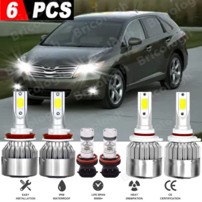 Combo faros LED + luces antiniebla kit 6500K para Toyota Venza 2009-2016 Foto 1 de 4