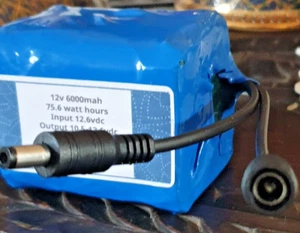 12v 6000mah batery bank/ powerbank lithium ion- free UK charger - Picture 1 of 4