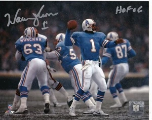 WARREN MOON HOUSTON OILERS HOF 06 ACTION SIGNED 8x10 - Picture 1 of 1