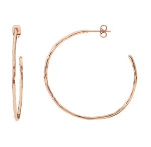 NWT Gorjana Malibu Taner Rose Gold Large 2" Hoop Earrings - Picture 1 of 8