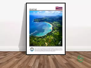 KAUAI Hawaii -Travel Poster Print-Beach-Vacation-Gift Wall Art Decor (3) - Picture 1 of 5