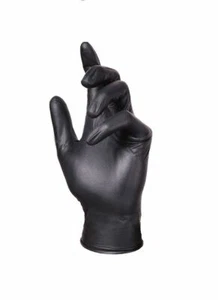 MILKERS Gloves, Black Nitrile, box of 100, Powder free, Large and X Large - Picture 1 of 3