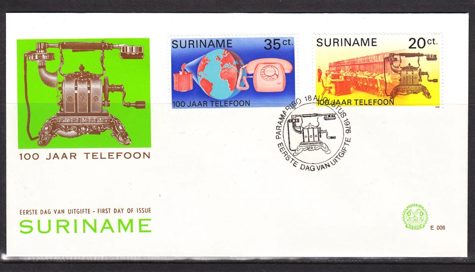Teléfono Surinam - Surinam Edición FDC 1976 (6) Foto 1 de 1