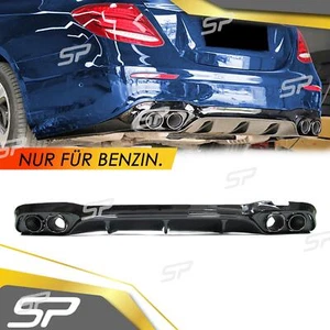 Sport Heckdiffusor mit Endrohren Schwarz für Mercedes E Klasse W213 S213 Limo - Bild 1 von 12