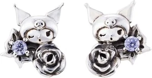 Kuromi x Weißklee Zirkonia Silber Ohrring Sanrio Figuren Japan Neu - Bild 1 von 4