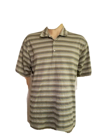 Tiger Woods Nike Golf Polo Shirt Multi Color Striped Mens Size Large Vintage Cover