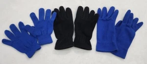 Boy's 3 Blue And Black Glove Bundle XS/S - Picture 1 of 6