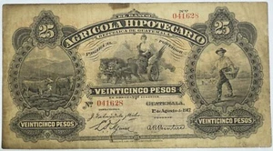 Guatemala 25 Pesos El Banco Agricola Hipotecario De 1917 - Picture 1 of 2
