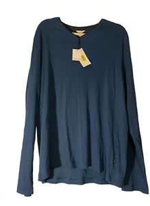 calvin klein sweater xl blue NWT Deep Blue/ Teal Long Sleeve Free Ship L4 - Picture 1 of 6