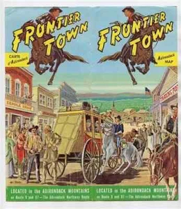 Frontier Town Defunct Amusement Park Vintage Brochure Adirondack Map Photos - Picture 1 of 3