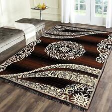 Premium Chenille Living Room Carpet, Area Rug, Durries 3 x 5 Feet Brown