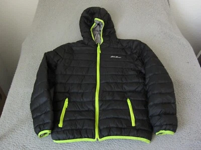 Chaqueta Eddie Bauer Niños Grande 14/16 Negro Pato Plumón Abrigo Reversible Juvenil Foto 1 de 4