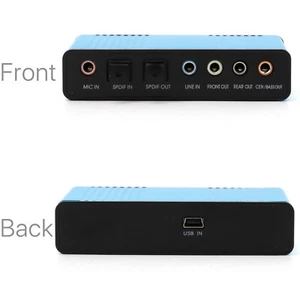 6-Channel USB Sound Card - 5.1 SPDIF Optical Audio Adapter for Windows 10/11 PC - Picture 1 of 11