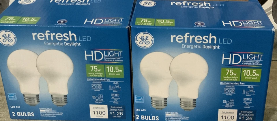 ⚡️GE Lighting LED A19 Light Bulb, HD Light White, 1100 Lumens (4pk) - Image 1 of 3