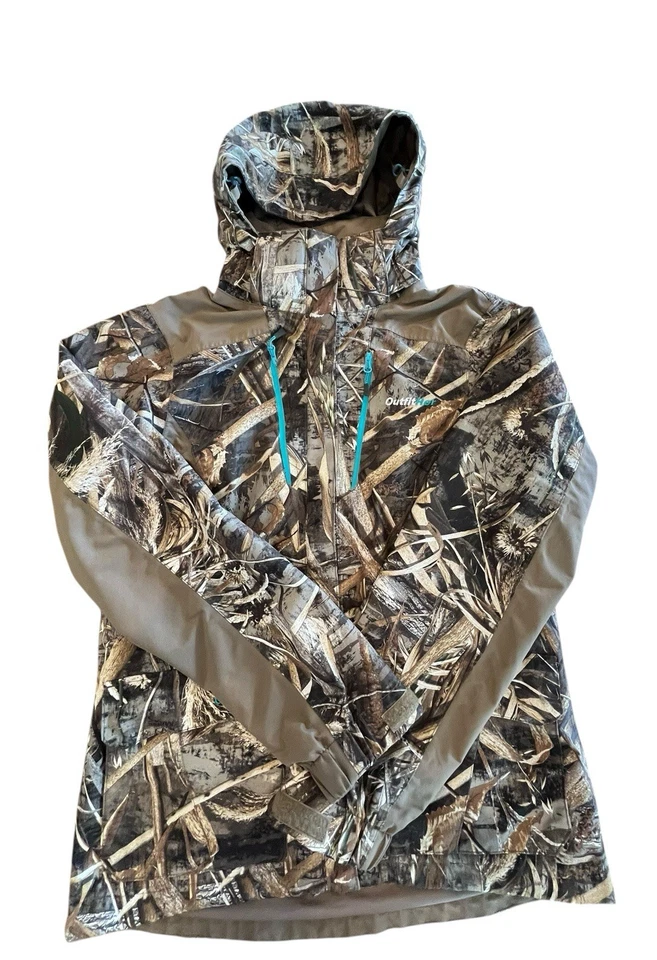 Cabela's Rain jacket OutfitHER  Camo Zip Hood 4Most Dry Plus Sz Medium - Image 1 of 4