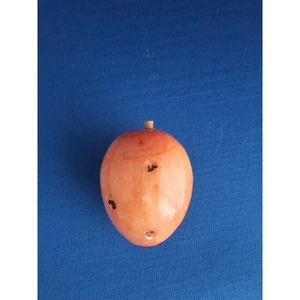 Vintage Alabaster Marble Carved Stone Fruit - Small 2-1/2" tall - Red w/Seeds - Picture 1 of 7